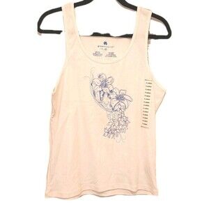 Greensource Ivory Tank Top With Floral Design XL